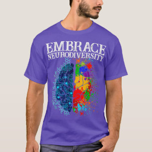 T-shirt Amusant Embrasser Neurodiversité Cerveau TDAH Auti