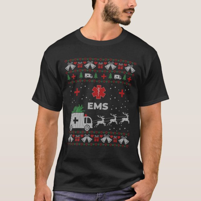 T-shirt Amusant EMS paramédical Laid Christmas Sweater (Devant)