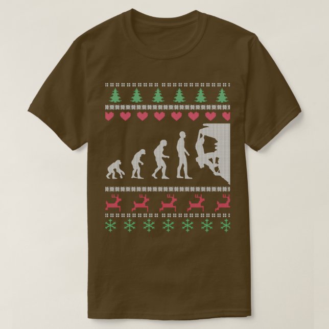 T-shirt Amusant Escalade Evolution laide Sweater de Noël (Design devant)