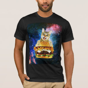 T-shirt Amusant espace pour chat burger