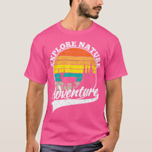 T-shirt Amusant Explore Nature Aventure Retro Forest Rando