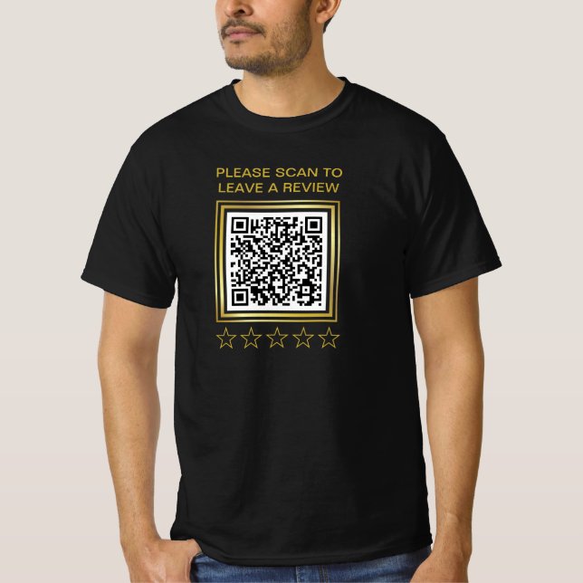 T-shirt Amusant Faites Votre Propre Code QR Laisser Un Avi (Devant)