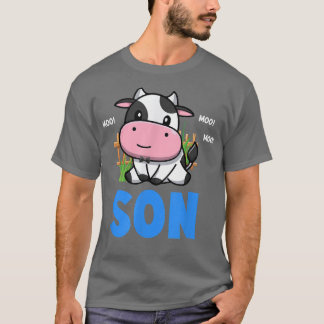 T-shirt Amusant Fils Vache Cute Vache Agriculteur Annivers