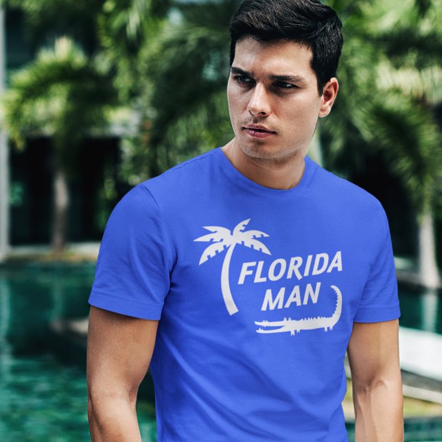 T-shirt Amusant Florida Homme Alligator et Palm Tree (Créateur téléchargé)