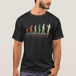 T-shirt Amusant Flûte Player Evolution Flutist Retro Vinta
