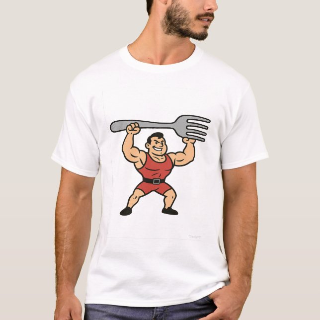 T-shirt Amusant Forklifter Strongman Design (Devant)