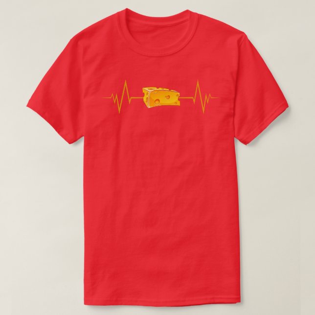 T-shirt Amusant Fromage Heartbeat (Design devant)
