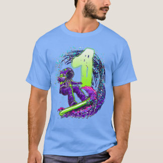 T-shirt Amusant garçon 1er anniversaire astronaute surfe s