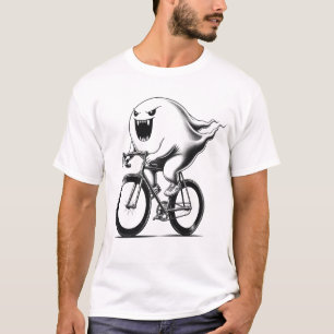 T-shirt Amusant Ghost Boo équitation Vélo Vélo Louveur de