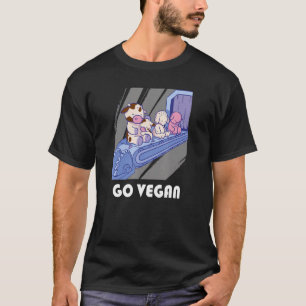 T-shirt Amusant Go Vegan Motif Vegan Aliments Animaux Sont