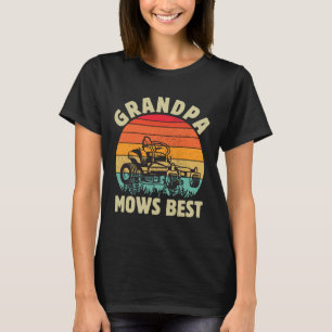 T-shirt Amusant Grand-Père Mows Meilleur Parcours De Jardi