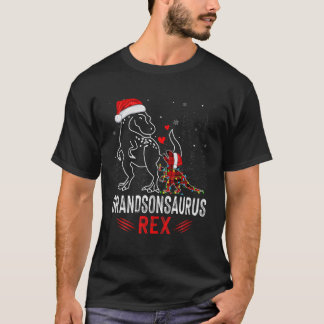 T-shirt Amusant Grandsonsaurus Rex Dinosaur Rouge Christ P