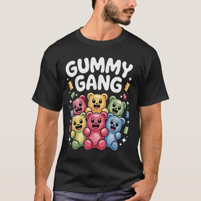 T-shirt Amusant Gummy Ours Design Pour Hommes Femmes Enfan (Devant)