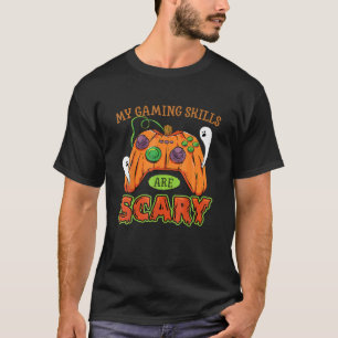 T-shirt Amusant Halloween Compétences Joueur Filles Ou Gar