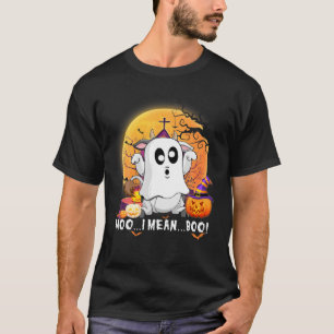T-shirt Amusant Halloween Ghost Cow Moo Je veux dire Boo C
