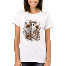 T-Shirt Amusant Halloween - Ghost en dentelle - Wh