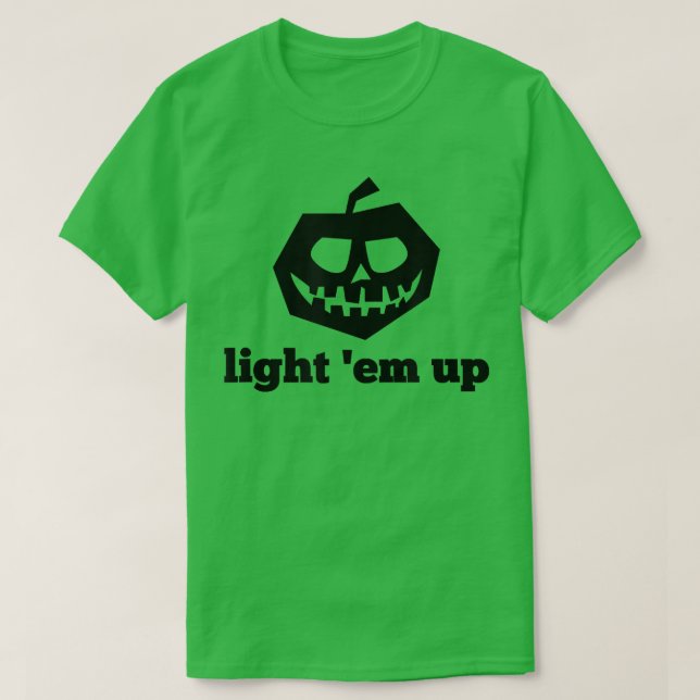 T-shirt Amusant Halloween Light 'Em Up Jackolantern Citrou (Design devant)