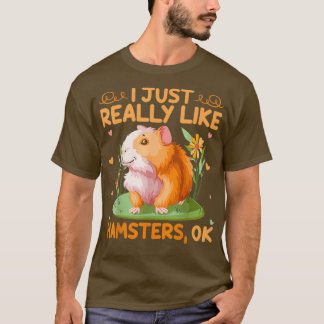 T-shirt Amusant Hamster Lover J'Aime Vraiment Les Hamsters