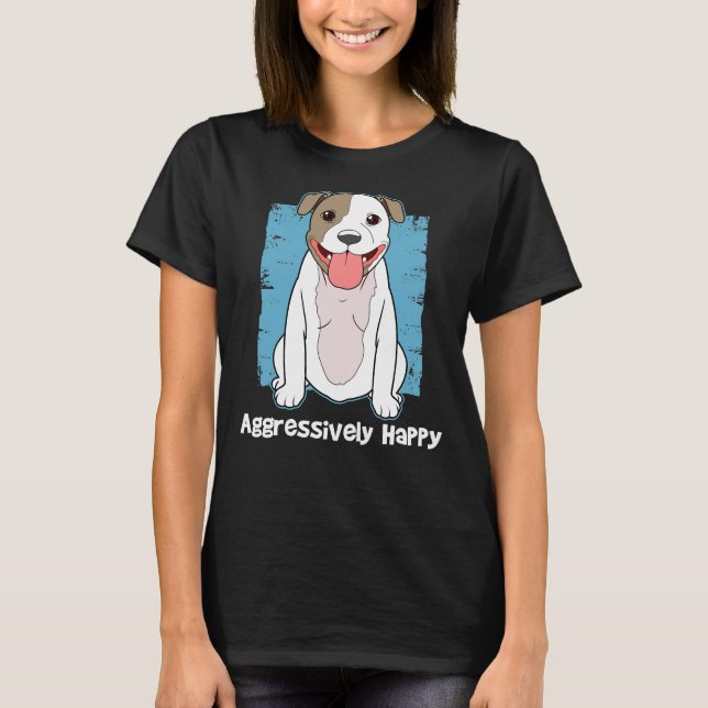 T-shirt Amusant Happy Pitbull Pit Bull Lover (Devant)