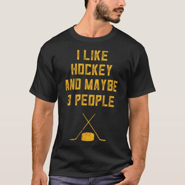 T-shirt Amusant Hockey Pour Les Hommes J'Aime Hockey Et Pe (Devant)