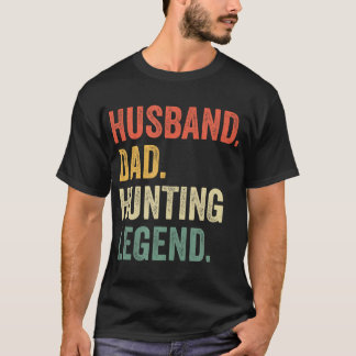 T-shirt Amusant Hunter Husband Papa Hunter Legend Vintage
