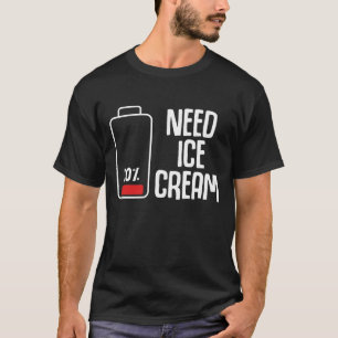 T-shirt Amusant Ice Cream Parlour Humour basse batterie