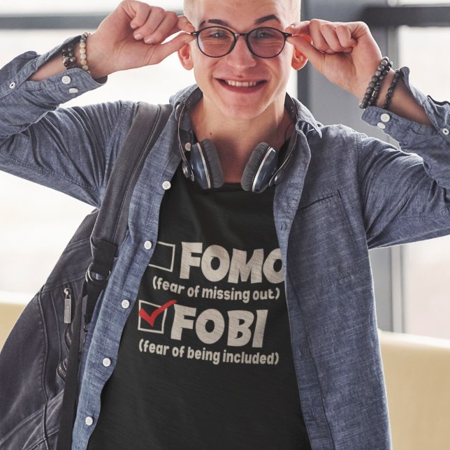 T-shirt Amusant Introvert FOMO FOBI Socialement Awkward Da (Créateur téléchargé)