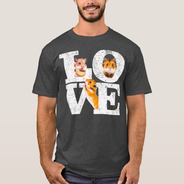 T-shirt Amusant J'Aime Hamsters Cadeau Cute Hamster Animal (Devant)