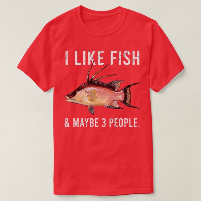 T-shirt Amusant J'Aime Le Poisson À Poisson Et Peut-Être 3 (Design devant)