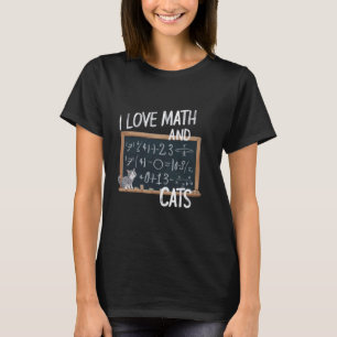 T-shirt Amusant J'Aime Les Maths Et Les Chats Cute Kitty C
