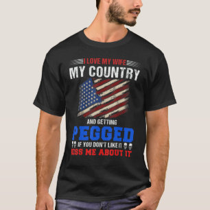 T-shirt Amusant j'aime ma femme mon pays et me faire encul
