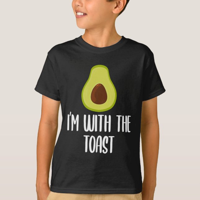 T-shirt Amusant Je suis avec le toast Avocado Halloween Co (Devant)