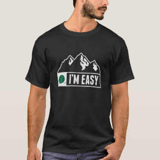 T-shirt Amusant Je suis Easy Snowboard Ski Run Green Circl