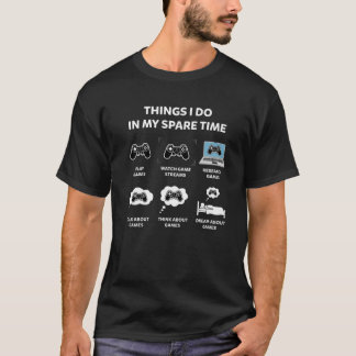 T-shirt Amusant Jeux De Joueur Aime Les Choses Que Je Fais