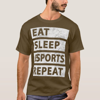 T-shirt Amusant Jeux Esports Joueur Manger Sleep Esports