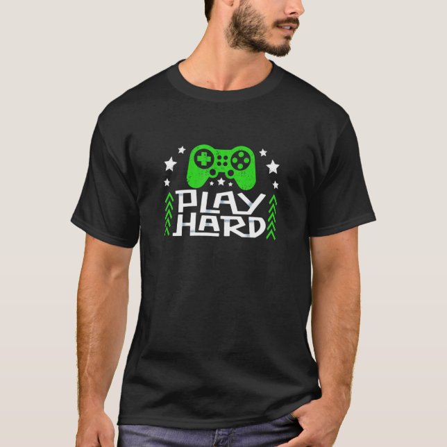 T-shirt Amusant Jouer DUR Jeu DUR Jeu Casque Graphique (Devant)