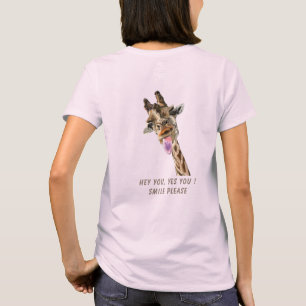 T-Shirt amusant Jouer Giraffe Smile - Texte person