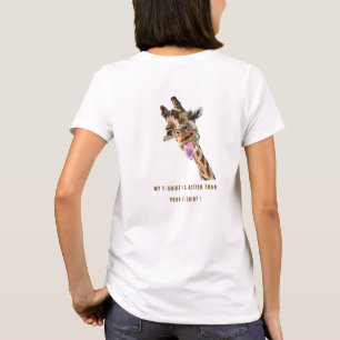 T-Shirt amusant Jouer Giraffe - Votre texte