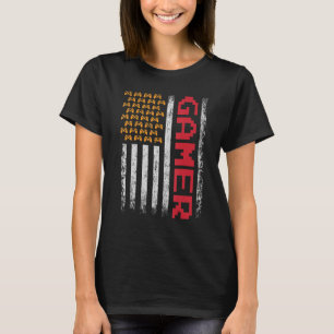 T-shirt Amusant Joueur américain Drapeau Chemise Vidéo Jeu