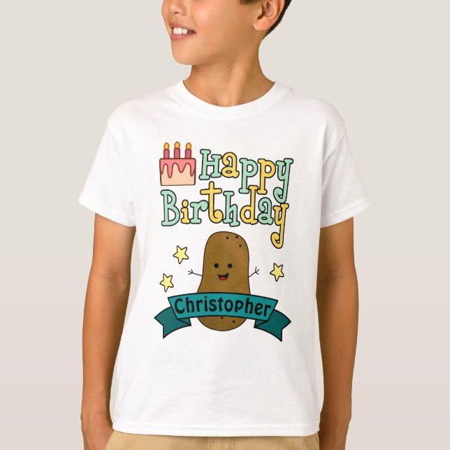 T-shirt Amusant Joyeux Anniversaire Pomme de terre personn (Devant)