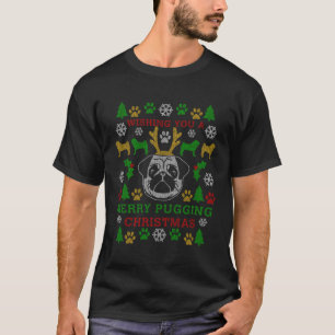 T-shirt Amusant Joyeux Carlin de Pugging laide de Noël moc