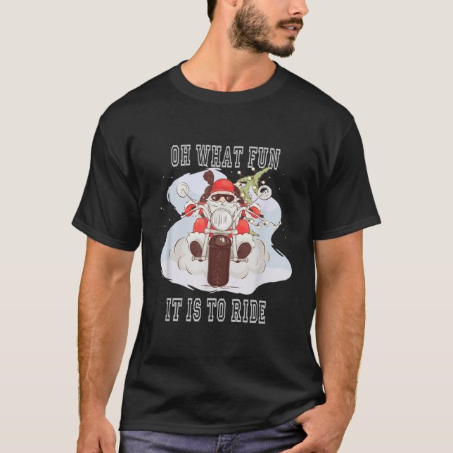 T-shirt Amusant Joyeux Cool de Noël Père Noël équitation U (Devant)