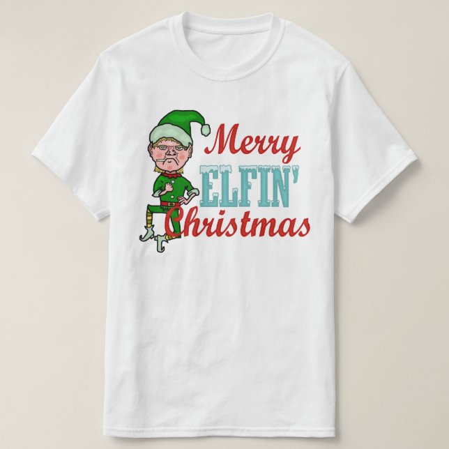 T-shirt Amusant Joyeux Elfin Noël Elf Pun (Design devant)