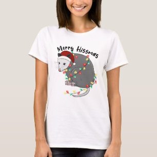 T-shirt Amusant Joyeux Hissmas Opossum
