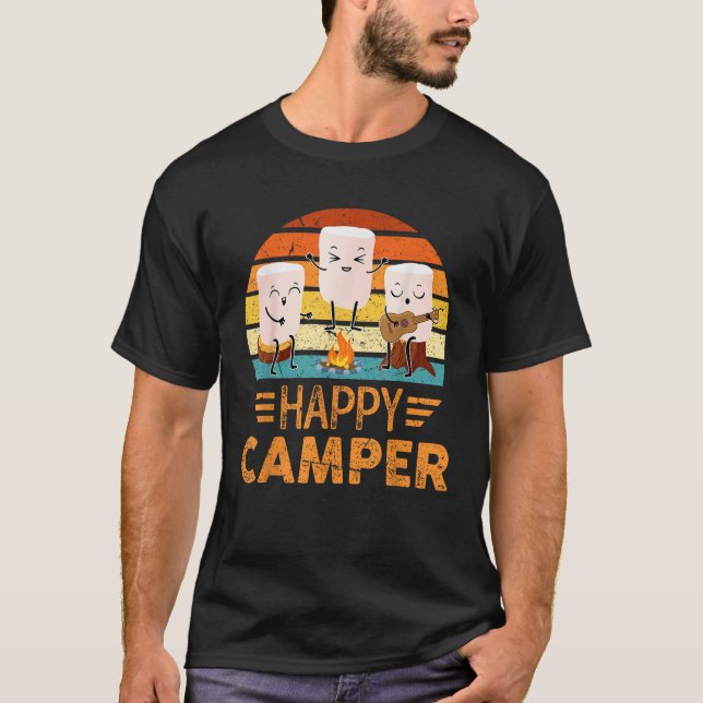 T-shirt Amusant Joyeux Marshmallow Camper Cute Pour Enfant (Devant)