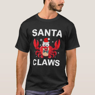 T-shirt Amusant Joyeux Noël Père Noël Crabe Crabe Crustacé