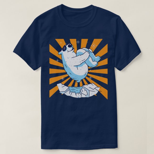 T-shirt Amusant Jumping Polar Bear Premium (Design devant)