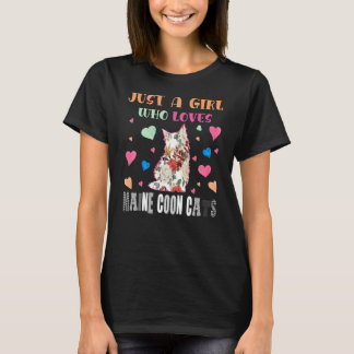 T-shirt Amusant Juste Une Fille Qui Aime La Fleur De Chats
