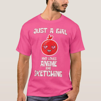 T-shirt Amusant Juste Une Fille Qui Aime L'Anime Et Dessin