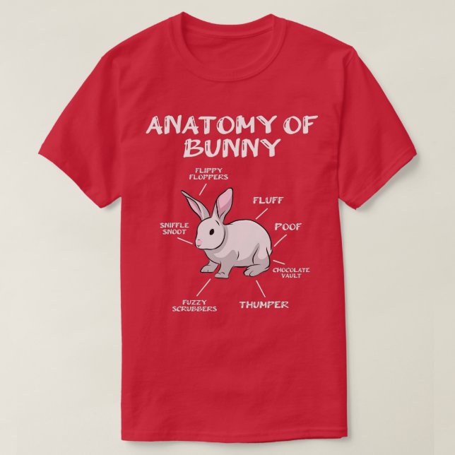 T-shirt Amusant lapin lapin anatomie mignonne lapin Humour (Design devant)